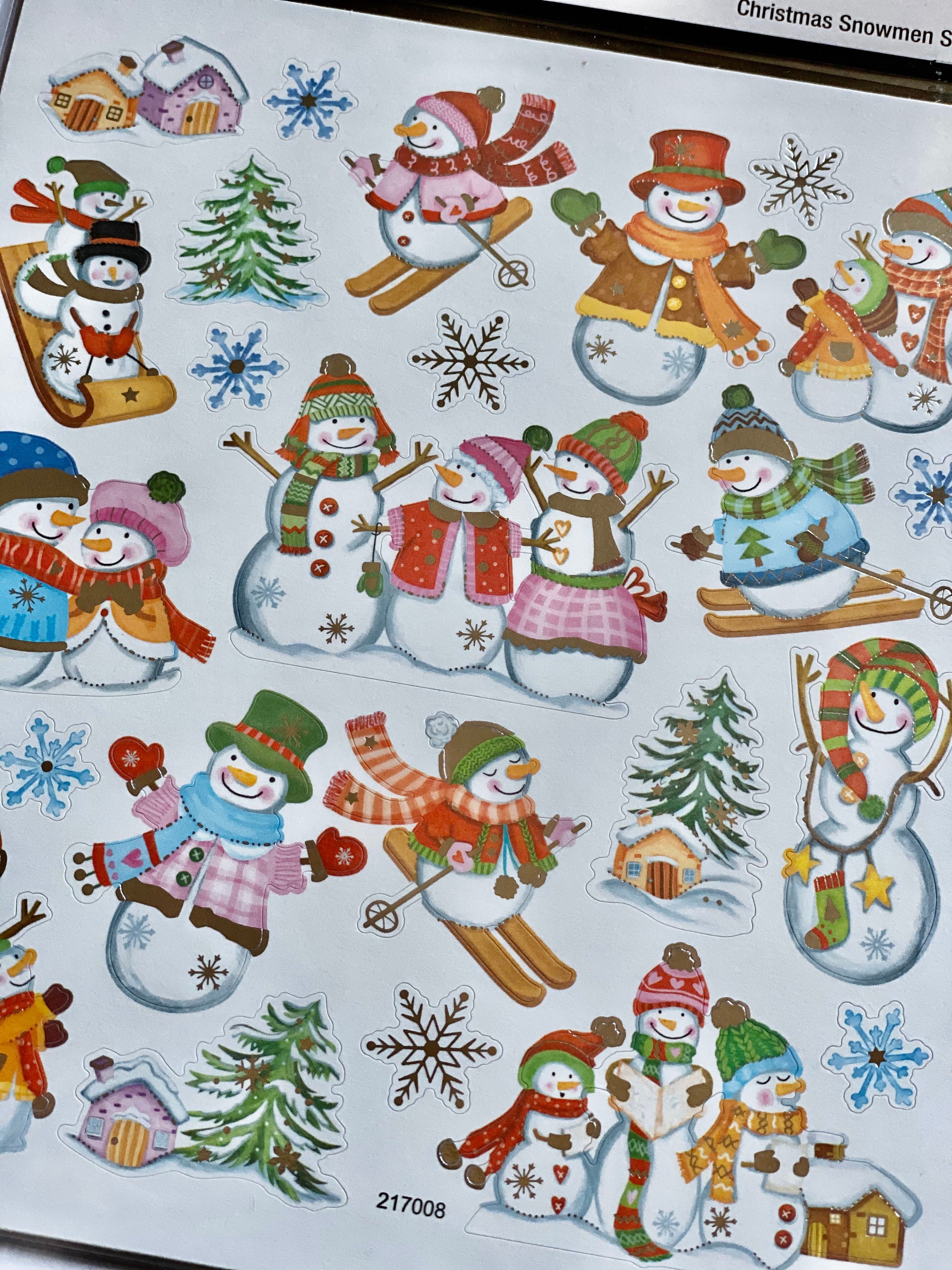 Packs of 4 Christmas Stickers - Santa W/candy Canes/ornaments