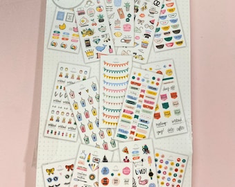 Fun & Funky Stickers Pack by Agenda 52 the Paper Studio - 15 sheets stickers - 435pc - Girly Fun Themed/Summer Stickers