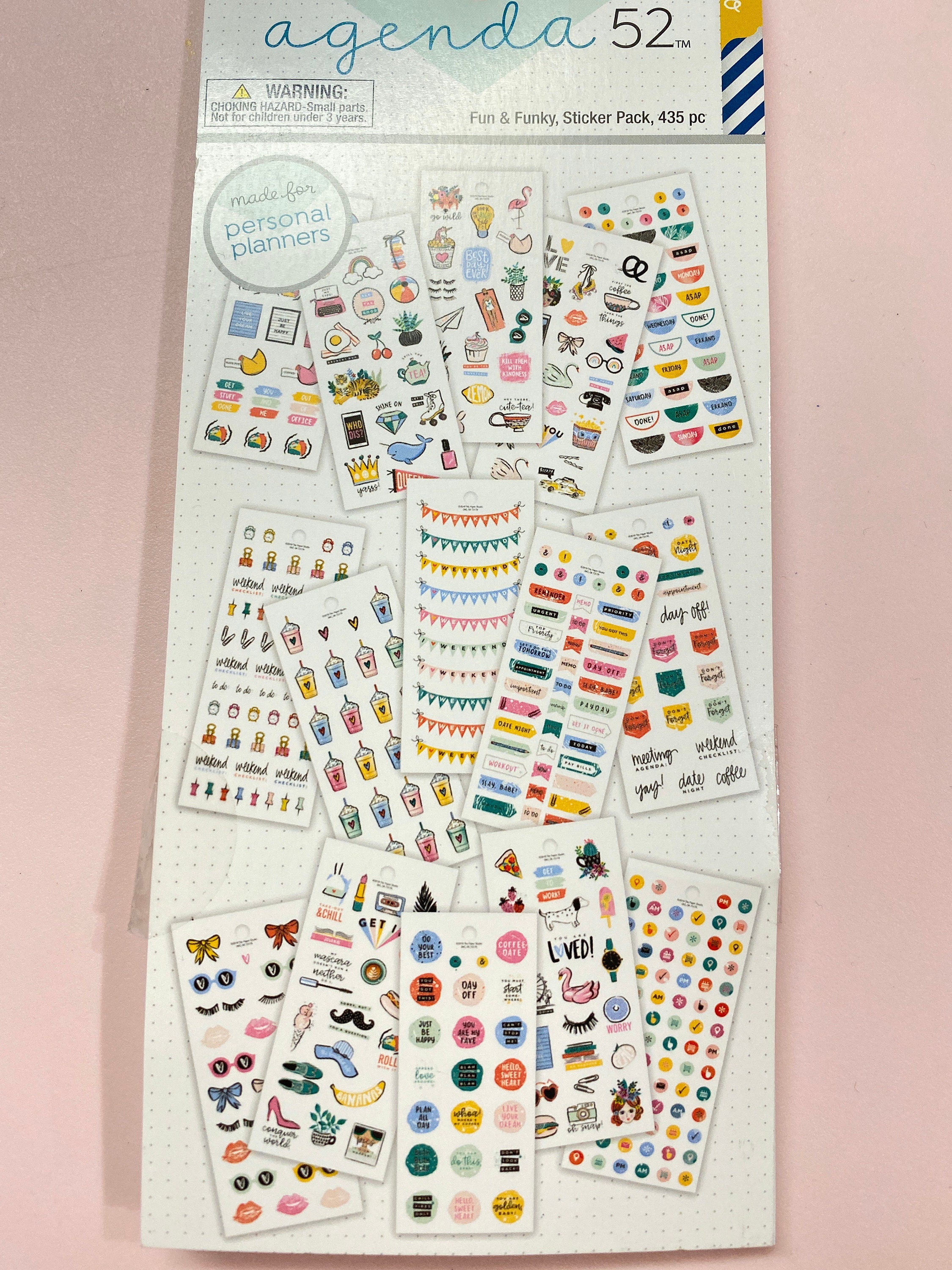 524pc Watercolor Girls & Icons Pink Foiled Stickers Pack by Agenda 52 the  Paper Studio 15 Sheets Stickers Use With Personal Planners 