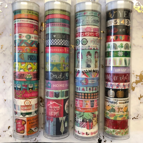 4 Options of Large Washi Tubes By The Paper Studio - Food Is Life/You.Me.Us.We./ Seasonal Girls/Seasons- Decorative Tapes/Planning Washi Tap