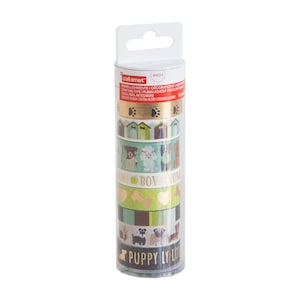 8 Rolls Dogs Washi Tube By Craft Smart by Recollections - Gold Foiled/Pets&#39; House/Doggy Paws/Little Dogs/Dogs&#39; Food