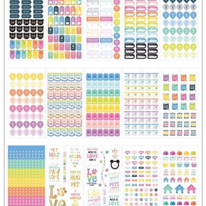 1095 Pets/603 Colorful Leopard/778 Jungle Vibes Happy Planner Value Stickers Books-30 Pages Functional Sticker Sheets-Animals Prints image 4