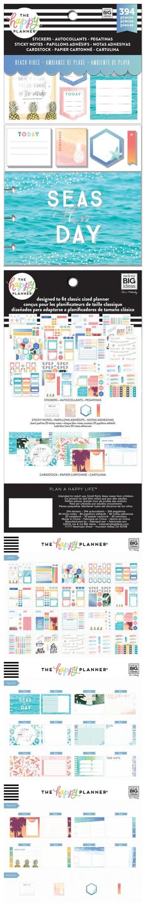 7 Options of Coordinated Planner Accessories Kit by Happy Planner