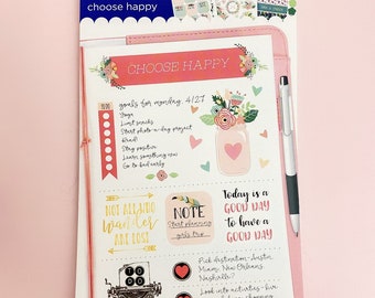 915pc Choose Happy Value Stickers Book by Love Nicole - Function Planning Stickers/Journal Boxes Stickers