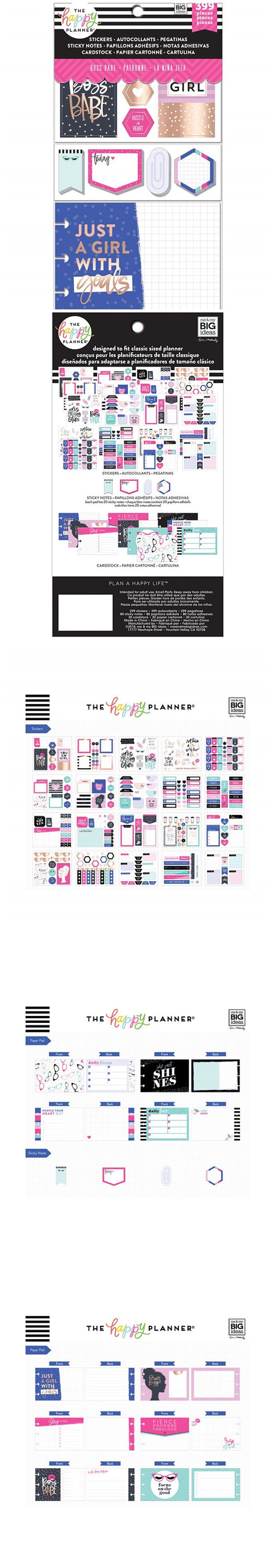 7 Options of Coordinated Planner Accessories Kit by Happy Planner