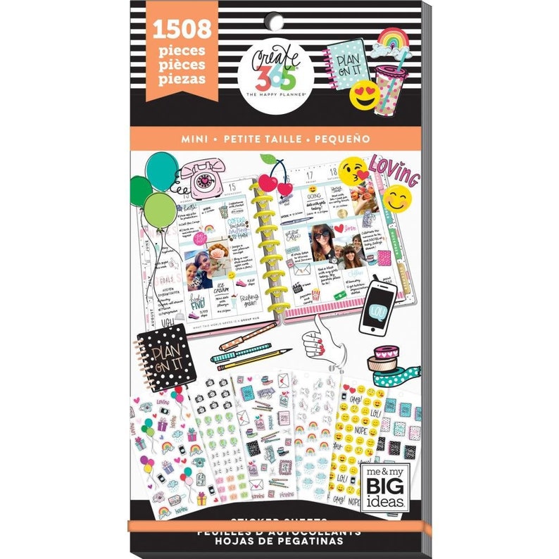 Happy Planner Stickers Pack 1009 Essential Planning/ 1508 Tiny Icons/1220 Caregiver Daily Functional Planning Stickers 1508 Tiny Icons