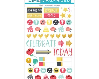 258pcs Family Planner Stickers Book by Paper House Life Organzied - 4.5''x9'' - Family Themed Stickers/Gold Foil Stickers