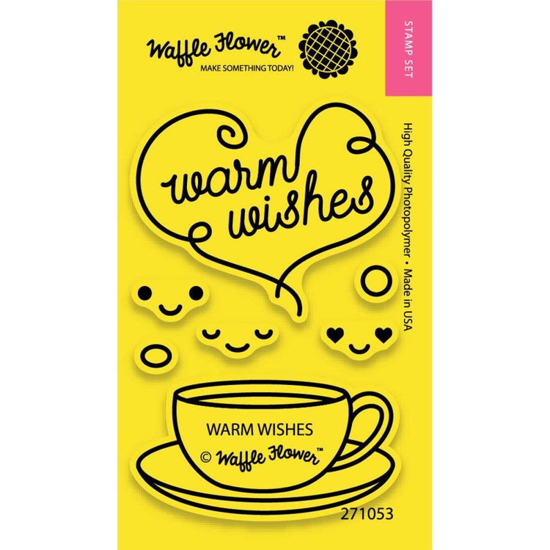 MINI Warm Wishes by Waffle Flower Clear Stamps 2X3 Coffee CupEmotional FacesPlanner Icon Stamps