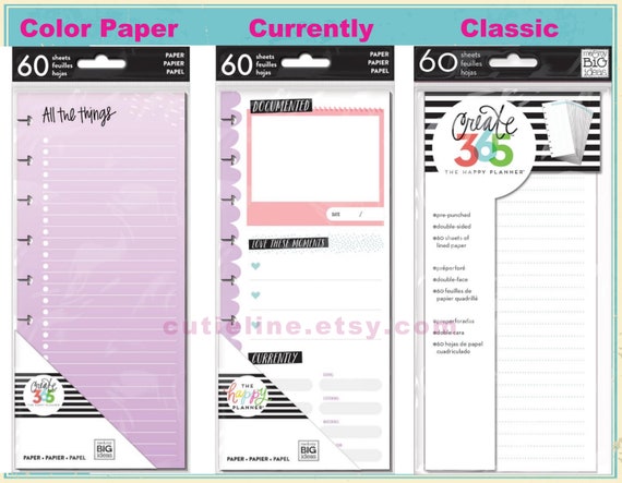 Expense Tracker Happy Planner Classic Planner Half Sheets Currently Travel and Colored Paper 4 Item MAMBI Bundle