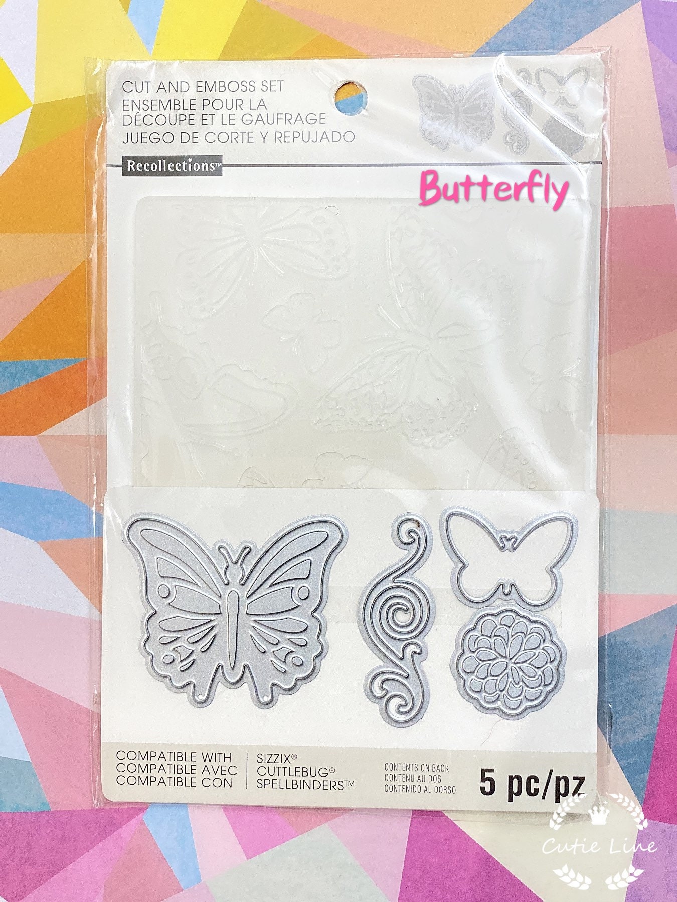 Cut and Emboss Set by Recollections - Card Background Die/butterflies ...