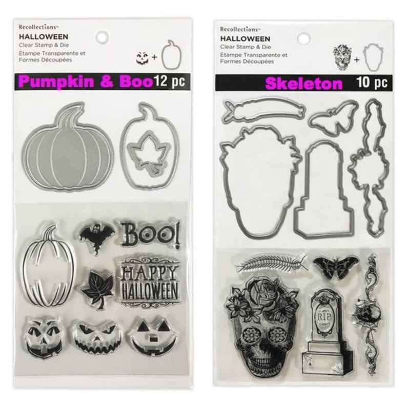 6 Options of Halloween Stamps and Dies Sets by Etsy