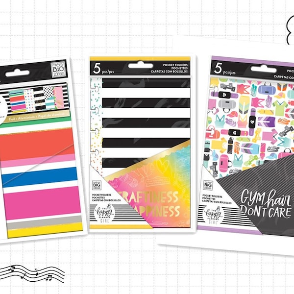 MINI Pocket Folders by Happy Planner - 4 Options: MINI/Miss Maker/Healthy Hero - Use with MINI Happy Planner