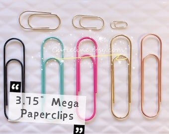 6 Options of 3.75” Paper Clips-Long Clips-Black/Green/Pink/Gold/RoseGold-Agenda clips/Journals/Decorative Clips/kikki k/Planner Clips