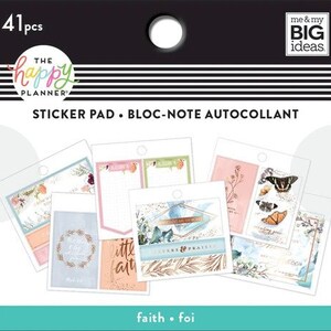 Tiny Sticker Pads by Happy Planner Budget 41pc/Productivity 31pc/Faith 41pc/Colorful Boxes 34pc 3 1/2 x 3 3/8-Budget Planning/Daily Work Faith - 41pc