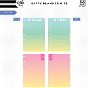 4 Options of MINI Planner Paper Pack by The Happy Planner Girl-Faith Warrior/Healthy Hero/Super Mom/Socialite-Mini Happy Planner Page Refill image 5