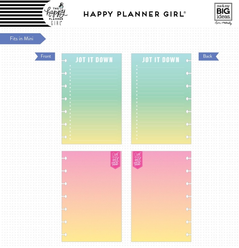 4 Options of MINI Planner Paper Pack by The Happy Planner Girl-Faith Warrior/Healthy Hero/Super Mom/Socialite-Mini Happy Planner Page Refill image 5