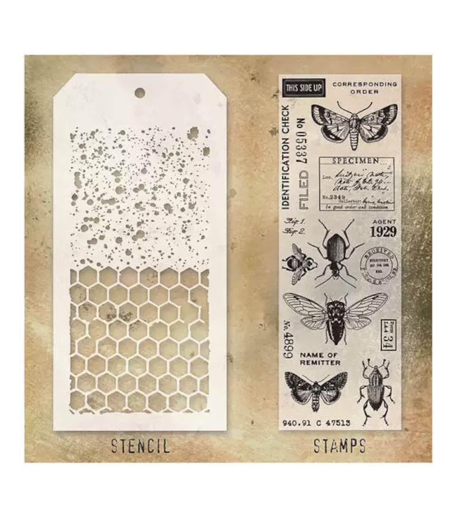 4 Option of Tim Holtz Mixed Media Stamps Stencil by Stampers Etsy