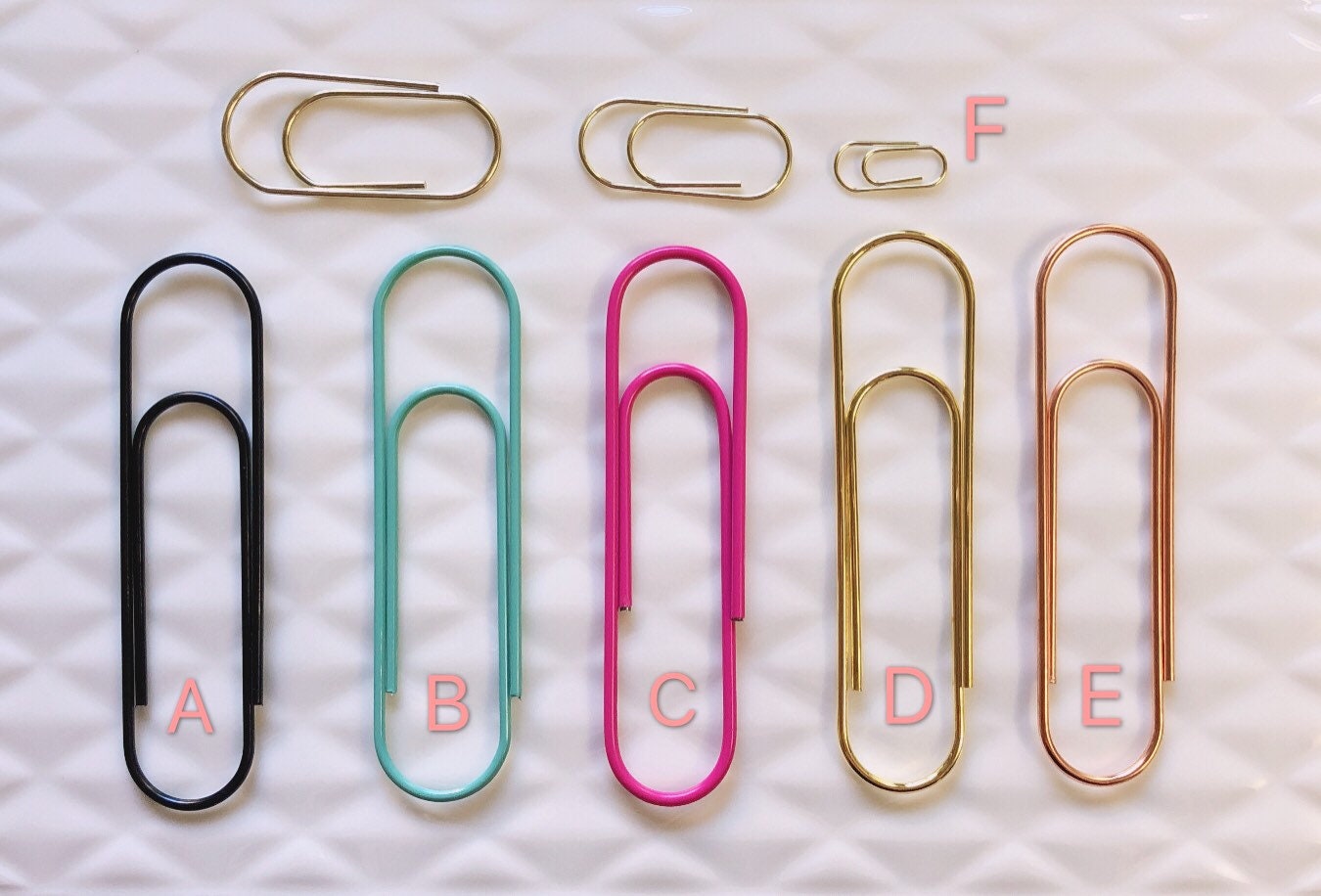 Longer Clips 6 Options of 3.75” Paper Clips-long Clips-black/green/pink/gold ...