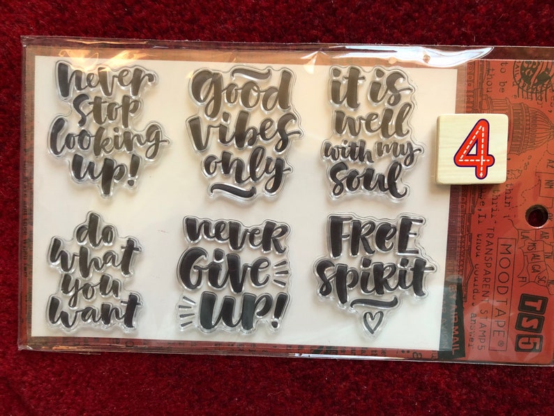 6 Options of Clear Stamps Set by MOODTAPE 11 x 16cm Morning Coffee/Spirit/Quotes/Anima Shadows/Road Signs/Mushroom 4