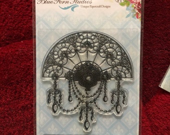 8 Options of Blue Fern Studios Unique Designs Stamps set-Key to My Heart/Lace Borders/Dreamy/Beads & Charms/Jeweled Accents/Shabby Roses