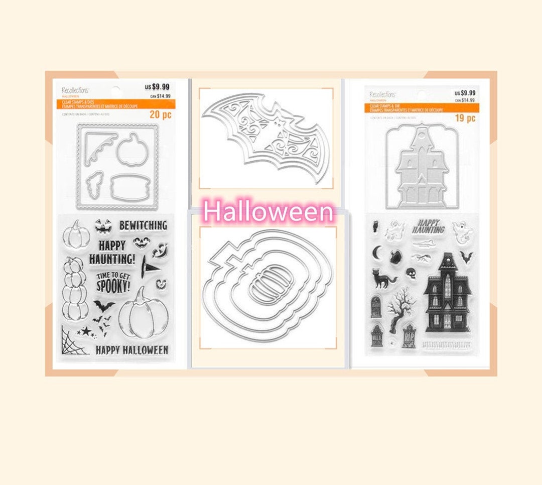 Halloween Stamps & Dies Set by Recollectionslayer Bats/layer Pumpkins