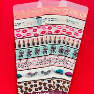 5 Options Glamorous 001 Washi Tapes - Rose Gold Foil Washi Tapes by the Paper Studio - Sunglasses, Lipstick, Lady Boss, Coffee & Jesus