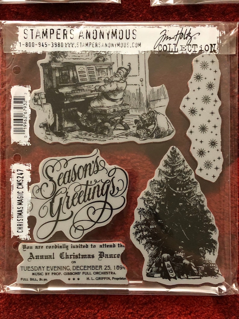 5 Options of Christmas Holiday Rubber Stamps by Tim Holtz Etsy