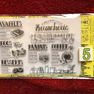 7 Options of Clear Stamps Set by MOODTAPE 11 x 16cm Cafe Menu/Morning Coffee/Art Painting/Butterflies/Seafood/Brunch Stamps 5