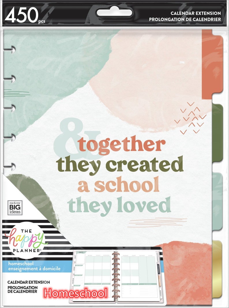 Happy Planner Extension Pack Homeschool Calendar Etsy