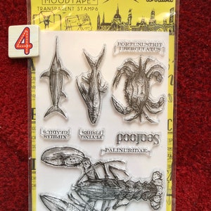 7 Options of Clear Stamps Set by MOODTAPE 11 x 16cm Cafe Menu/Morning Coffee/Art Painting/Butterflies/Seafood/Brunch Stamps 4