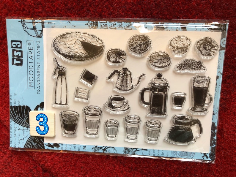 7 Options of Clear Stamps Set by MOODTAPE 11 x 16cm Cafe Menu/Morning Coffee/Art Painting/Butterflies/Seafood/Brunch Stamps image 4