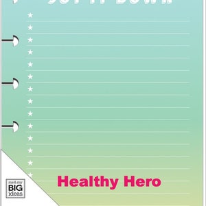 4 Options of MINI Planner Paper Pack by The Happy Planner Girl-Faith Warrior/Healthy Hero/Super Mom/Socialite-Mini Happy Planner Page Refill Healthy Hero