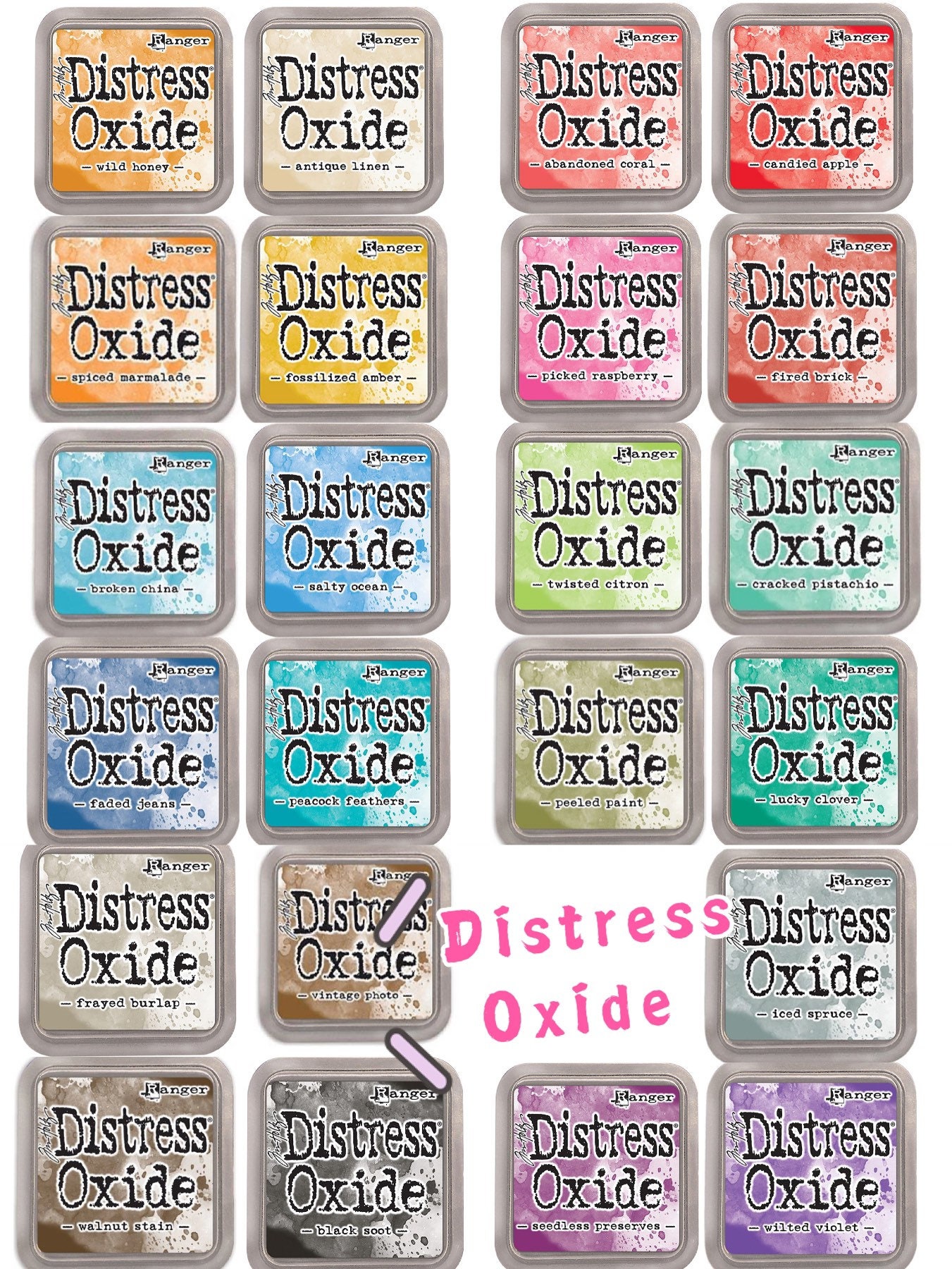 TIM HOLTZ DISTRESS, Oxide Ink Pads, Full Size, 29 Colors to Choose From,  Inkpads, Stamp Ink Pad, Scrapbooking, Painting, Factory Sealed, New 