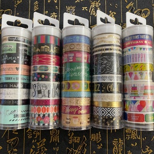 5 Options of Washi Tapes sets by Ms. Sparkle Co.-Sentiments/Paris/Coffee/Birthday Chic/Birthday Kid-Planner Washi Tapes/Decorative Tapes