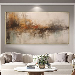Abstract Gray Beige Oil Painting,Extra Large Wall Art,Large Textured Paintings, Abstract Acrylic Painting, Minimalist Wall Art for Home