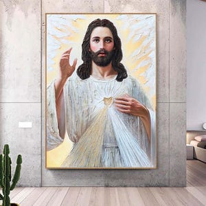 Modern Abstract Jesus Christ Painting,Original Christian art, Abstract religious wall art,Extra Large 3D Textured Paintings,Textured art