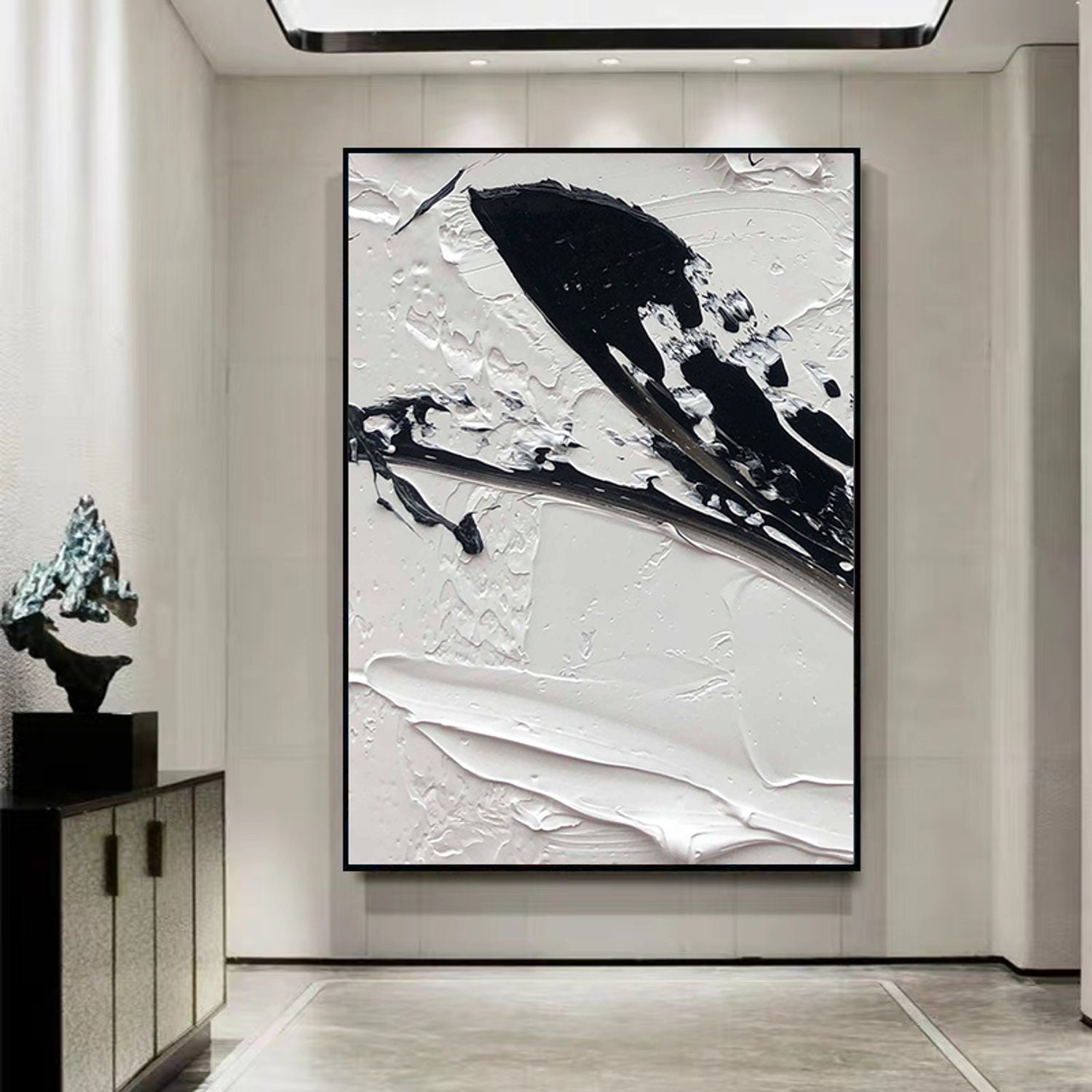 White Textured Painting Large White Textured Wall Art Large Texture