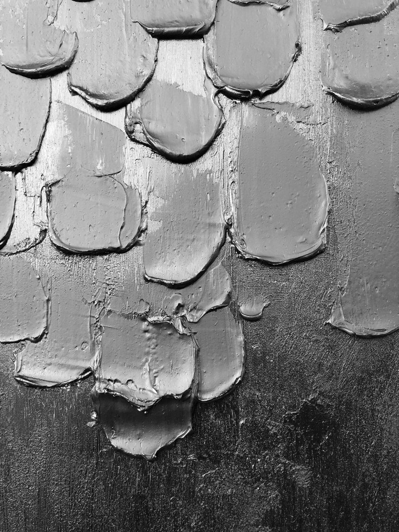 Pure Black Abstract Art Black 3D Textured Painting Black Wall Etsy