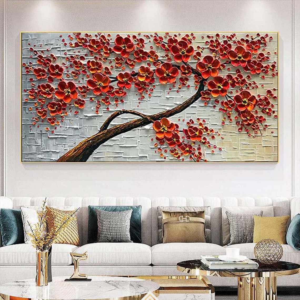 Colorful Trees Wall Artlarge Original Oil Painting on Etsy