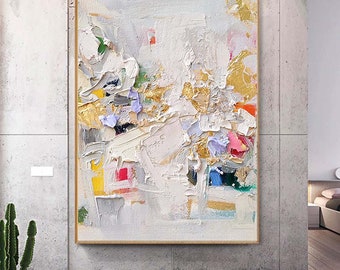Palette Knife Abstract Colorful Painting Original Acrylic Painting On Canvas  Living Room Wall Art Custom Wall Art Home Decor Fancy Wall Art