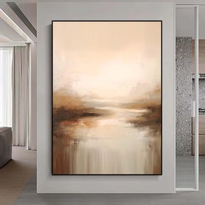 Braune Landschaft Abstrakte Malerei Große minimalistische Landschaft Kunst Retro Landschaft Landschaft Malerei braun Wand Kunst Wohnzimmer Gemälde