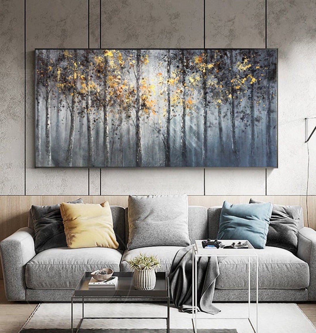 Birch Tree Painting,large Wall Artlarge Original Oil Painting on Canvas ...