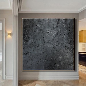 Pure black art in huge sizes,large abstract painting,original modern black painting,abstract very black wall art,black abstract wall art