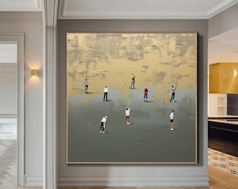 Oversized Large Golf Abstract Painting Textured Sport Wall Art Living Room Canvas Art Modern Acrylic Artwork Hand painted Gift Painting