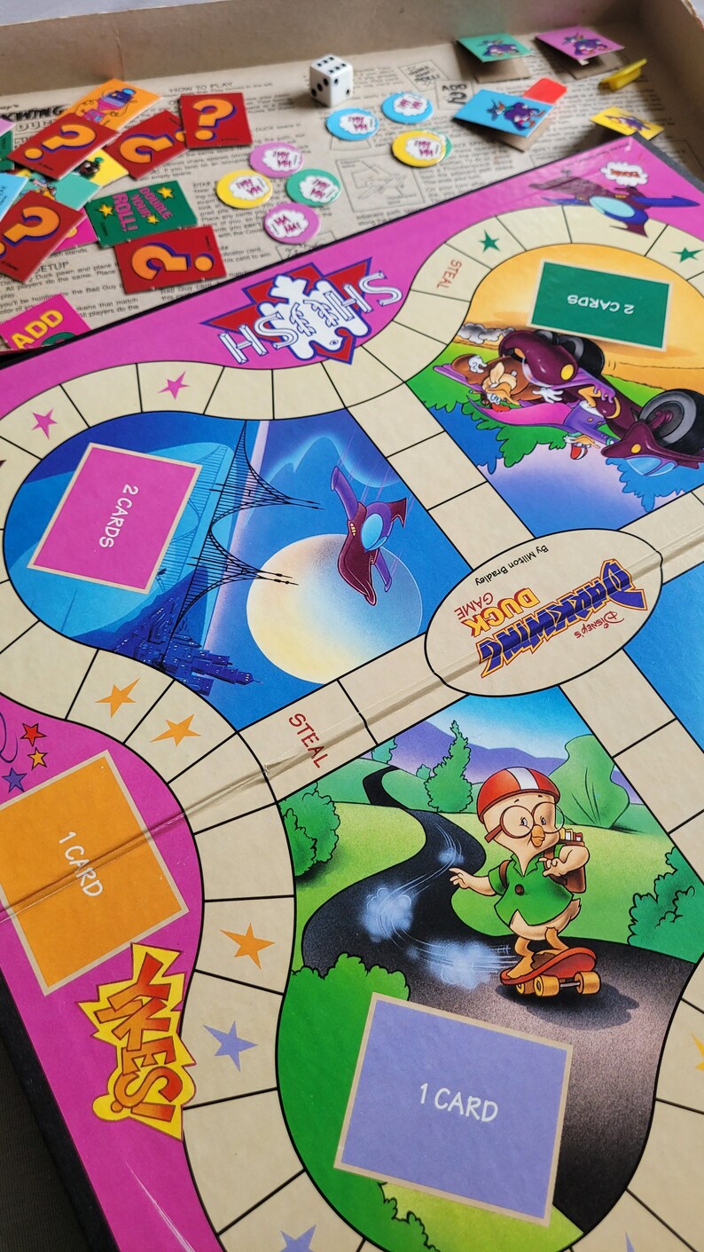 Vintage Disney Milton Bradley Darkwing Duck Board Game 1992 Etsy
