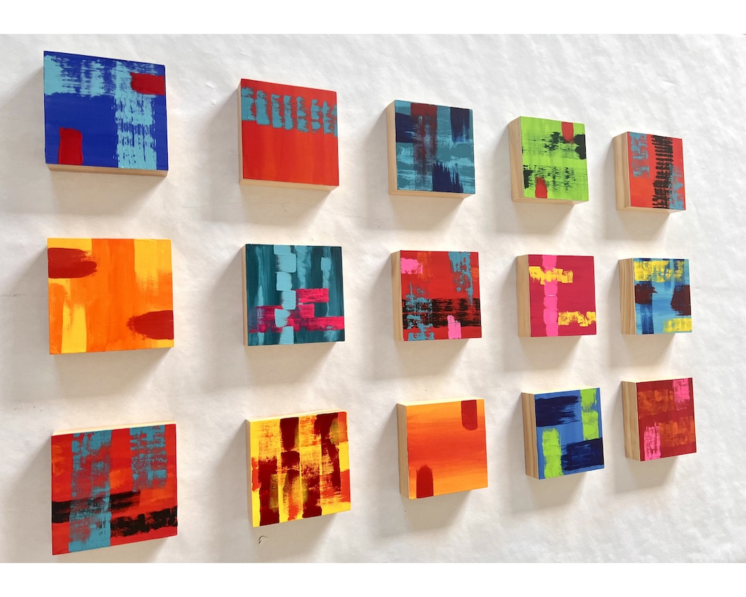 Hand Painted Wood Wall Sculpture, Large Wall Art, Installation, 3D Wall