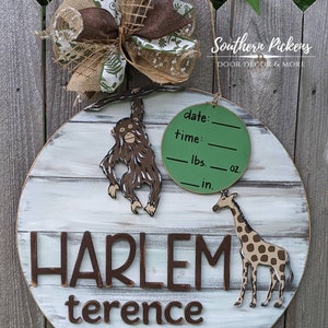 Feaux Pallet Distressed Safari Hospital/Baby Door Hanger