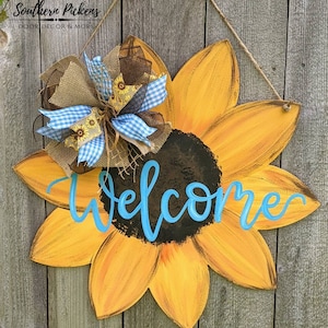 Sunflower Door Hanger | Sunflower Welcome Sign | You Are My Sunshine | Sunflower Decor | Sunflower Fall Door Hanger | Summer Sunflower