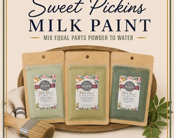 Sweet Pickins Milk Paint | Real Milk Paint for Furniture & DIY Projects | Vintage Chippy Finish | Sample Pint Quart Gallon | All Colors