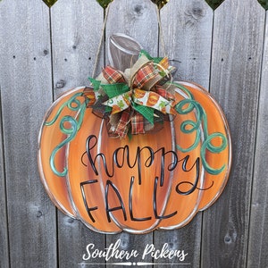 Pumpkin Door Hanger | Happy Fall Door Hanger | Fall Pumpkin Door Hanger | Halloween Door Hanger | Happy Fall Pumpkin
